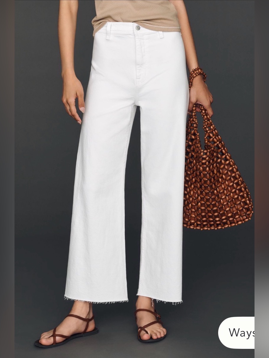 Pistola Penny High-Rise Cropped Wide-Leg Jeans Cullotes Nwt Summer Vacay
